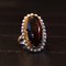 Vintage Ring in 18k Gold with Amber and Beads, 1950s 2
