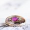 Antique 18k Gold Men's Ring with Synthetic Ruby ​​and Diamonds, 1900s 4