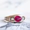 Antique 18k Gold Men's Ring with Synthetic Ruby ​​and Diamonds, 1900s 1