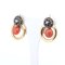 Boucles d'Oreilles Vintage en Or 18k et Argent avec Rosaces et Diamants Taille Corail, 1970s 2