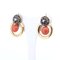 Vintage 18k Gold and Silver Earrings with Rosette and Coral Cut Diamonds, 1970s 2