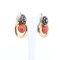 Vintage 18k Gold and Silver Earrings with Rosette and Coral Cut Diamonds, 1970s 7