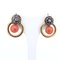 Vintage 18k Gold and Silver Earrings with Rosette and Coral Cut Diamonds, 1970s 1