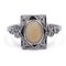 Ring aus 18 Karat Weißgold mit Opalglas und Diamanten 1