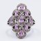 Vintage 14k White Gold Ring with Diamonds and Pink Sapphires, 1980s, Image 3
