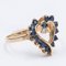 Vintage 14k Gold Heart Ring with Topaz and Diamond, 1970s 3