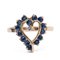 Vintage 14k Gold Heart Ring with Topaz and Diamond, 1970s, Image 1
