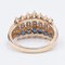 Anello vintage in oro 14k con zaffiri e diamanti, anni '50, Immagine 4
