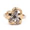 Vintage 14k Gold Ring with Brown Diamonds, 1950s 1