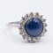 Vintage 18k Gold Ring with Central Sapphire and Diamonds, 1960s 3
