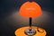 Vintage Table Lamp with Chrome Foot and Orange Shade, 1970s, Image 3