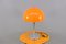 Vintage Table Lamp with Chrome Foot and Orange Shade, 1970s, Image 6