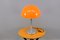 Vintage Table Lamp with Chrome Foot and Orange Shade, 1970s, Image 4