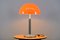 Vintage Tischlampe mit Fuß aus Chrom & orangefarbenem Schirm, 1970er 11