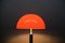 Vintage Tischlampe mit Fuß aus Chrom & orangefarbenem Schirm, 1970er 7