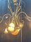 Big Glass and Brass Chandelier with Iron Leaves 15
