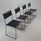Italian Black Saddle Leather Dining Chairs by Giandomenico Belotti for Fly Line, 1970s, Set of 4 6