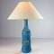 Lampada da tavolo in ceramica blu e dorata di Bitossi, anni '60, Immagine 5