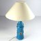 Keramik Tischlampe in Blau & Gold von Bitossi, 1960er 4