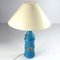 Lampe de Bureau Bleue et Dorée en Céramique de Bitossi, 1960s 4