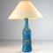 Lampe de Bureau Bleue et Dorée en Céramique de Bitossi, 1960s 2