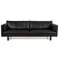 Schwarzes Leder Drei-Sitzer Sofa von Nielaus 1