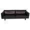 Black Leather Three-Seater Handy Sofa from Nielaus 6