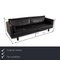 Black Leather Three-Seater Handy Sofa from Nielaus 2