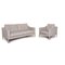 Grey Leather Two-Seater Sofa & Armchair from Rolf Benz, Set of 2 1