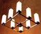 Chandelier in Teak and Opal Glass from Kaiser, Germany, 1950s 7