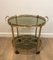 Gilt Metal Oval Drinks Trolley with Removable Tray and Bottle Holder, France, 1940s 2