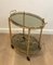Gilt Metal Oval Drinks Trolley with Removable Tray and Bottle Holder, France, 1940s 8