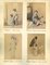 Imprimé Albumine Vintage, Geishas, Nagasaki, 1880s-1890s, Set de 5 1