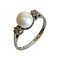 Ring in 14 Karat White Gold with Pearl and 2 Small Brilliants 1