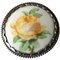Yellow Rose, Silver & Porcelain Button from Royal Copenhagen 1