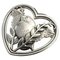 Sterling Silver Heart-Shaped #239 Brooch with Dove from Georg Jensen, Image 1