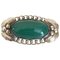 Sterling Silver #223 Brooch with Green Agate from Georg Jensen 1