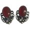 Sterling Silver Earclips with Carnelian from Georg Jensen, 2005, Set of 2, Image 1