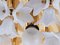 Lampadario in vetro di Murano bianco e placcato in oro bianco, anni '80, Immagine 4