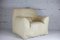 Leather & Foam Armchair in Cream, France, 1970s, Image 3