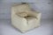 Leather & Foam Armchair in Cream, France, 1970s 1