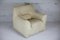 Leather & Foam Armchair in Cream, France, 1970s, Image 1