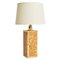 Mid-Century Brass and Cork Table Lamp 1