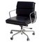 Chaise de Bureau EA 232 en Cuir Noir par Charles Eames pour ICF De Padova 1