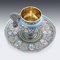 19th Century Imperial Russian Solid Silver-Gilt & Enamel Cup on Saucer, 1880s, Set of 2, Image 2