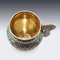 Imperial Russische Silber vergoldete & emaillierte Tasse auf Untertasse, 1880er, 2er Set 6