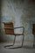 Mid-Century Armlehnstuhl aus Korbgeflecht & Stahl im Stil von Bauhaus, 1940er 4
