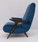 Italian Mid-Century Modern Velvet Armchair, 1950s 3