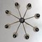 Italian Mid-Century Modern Brass and Glass Chandelier, 1950s, Image 7