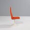 White Dining Table & 5 Orange Viggen Dining Chairs by Borge Johanson, 1960s, Set of 6 10